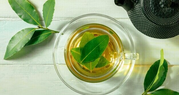 Glass-cup-green-tea-from-top