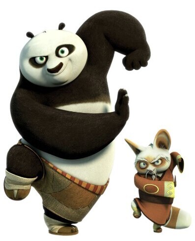 Green Tea and Kung Fu Panda Po and Master Shifu