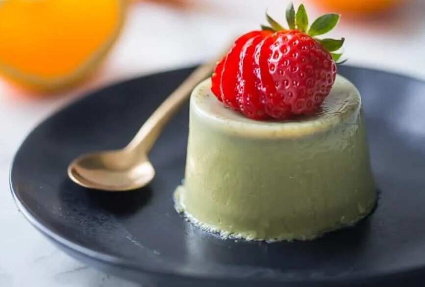 easter green tea pana cotta