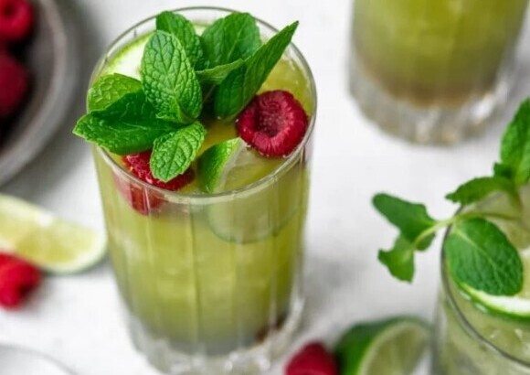 easter green tea sips sweets and egg dye - matcha mojitos